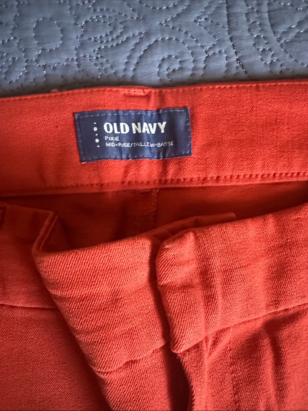 Old Navy Pixie Mid-Rise Red-Orange Straight-Leg Pants Size 12 - Picture 5 of 13
